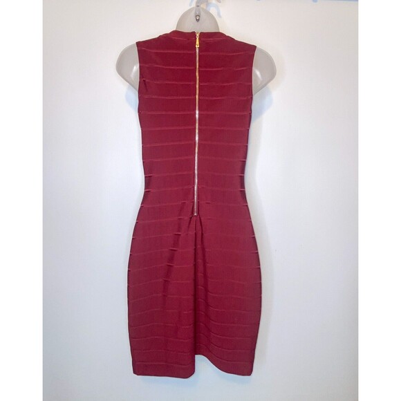 GUESS Bodycon Bandage Dress Size 2 Lace-Up Cut Out Exposed Zipper Sexy Cocktail - Picture 4 of 4